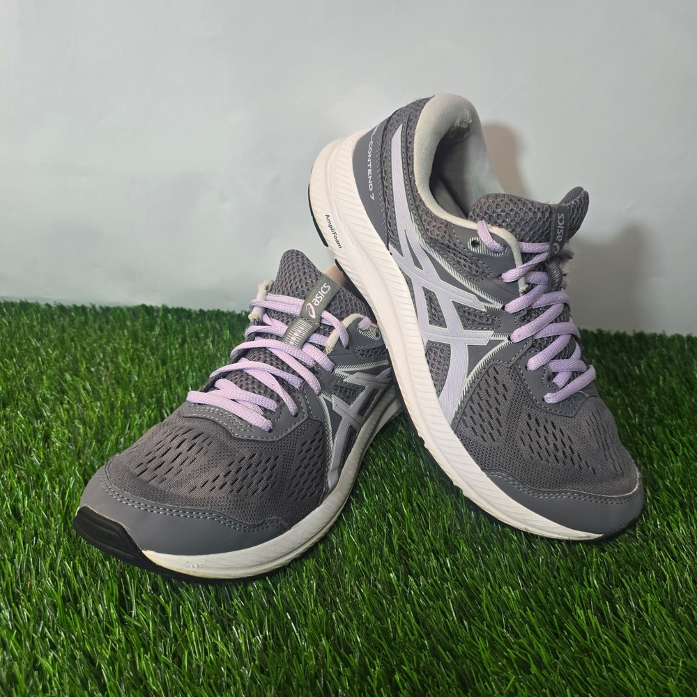 ASICS 8.5 Grey Gel-Contend 7 Running Shoes Womens Lavender Accents 1012A911